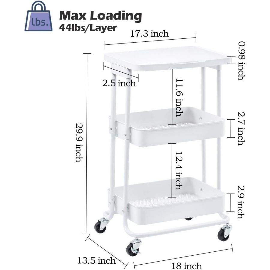 Multifunctional Rolling Metal Salon Trolley